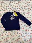 Blusa azul benetton 3/4 anos