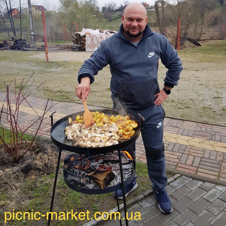 АКЦІЙНА ЦІНА Сковорода дискова борона на підставці для вогню