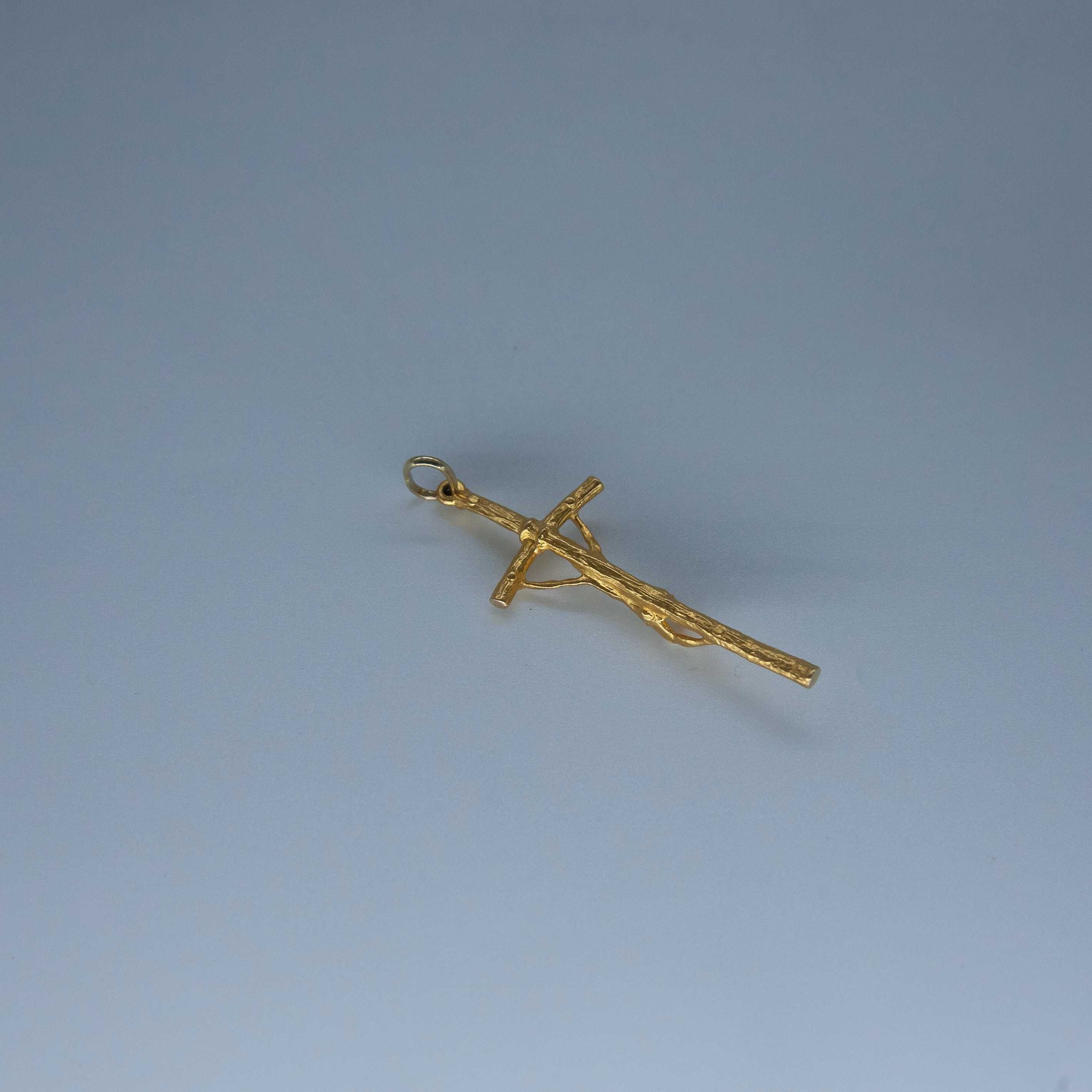 złota zawieszka 585 3,04gram 5cm KRZYŻ krzyżyk papieski NOWY