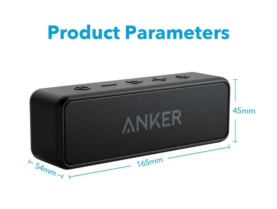 Портативна колонка Anker SoundCore 2 (A3105), Bluetooth 5.0, IPX7