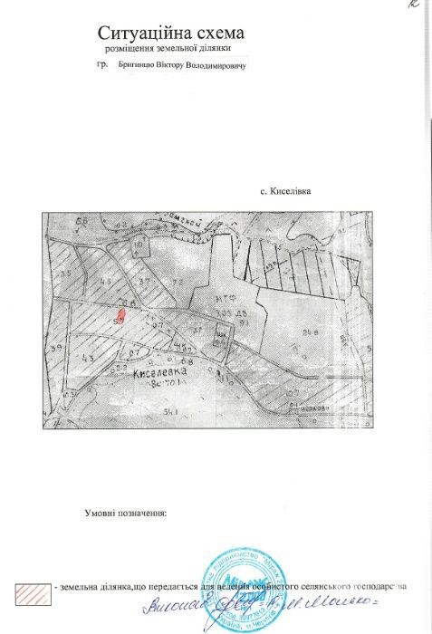 Продам ділянку землі під забудову або город в селі Киселівка.