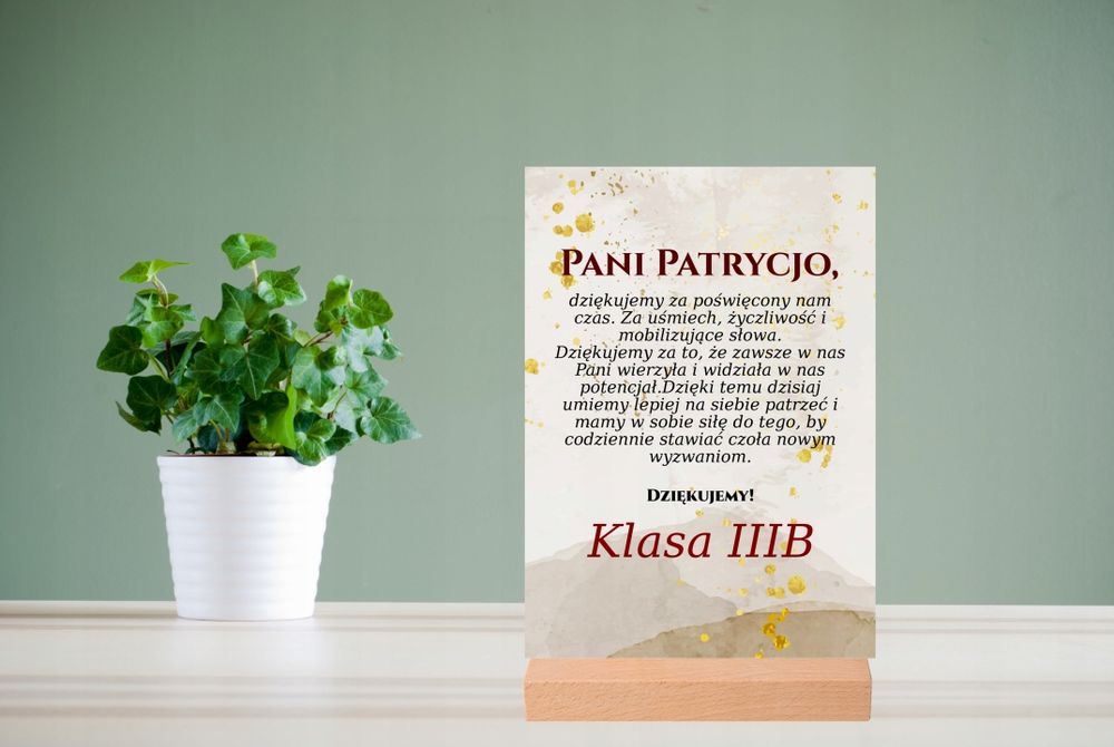 Tabliczka Statuetka dla Nauczycielki Wychowawczyni Podziękowania