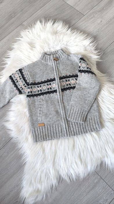 Sweterek sweter chłopiec chłopięcy 104 szary zapinany zimowy Reserved