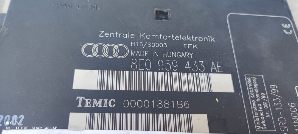 Moduł Komfortu z Pilotem Audi A4 B6 2002 Części Blask Gołdap