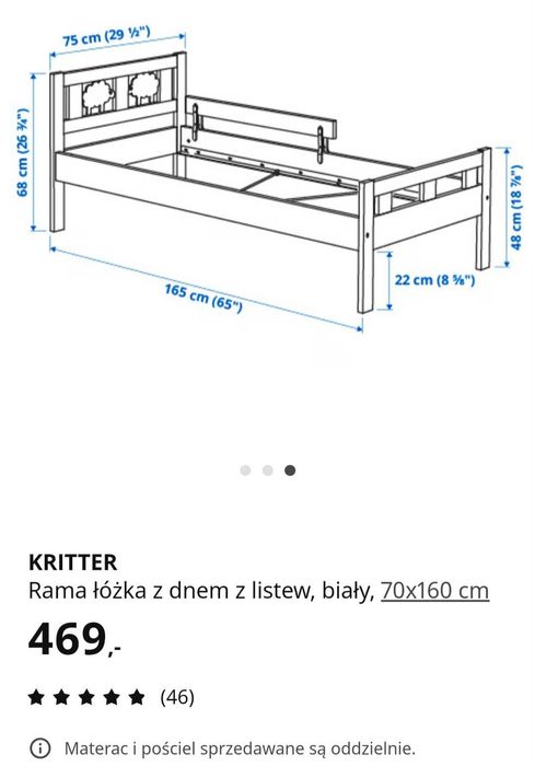 Łóżko dziecięce Ikea Kritter