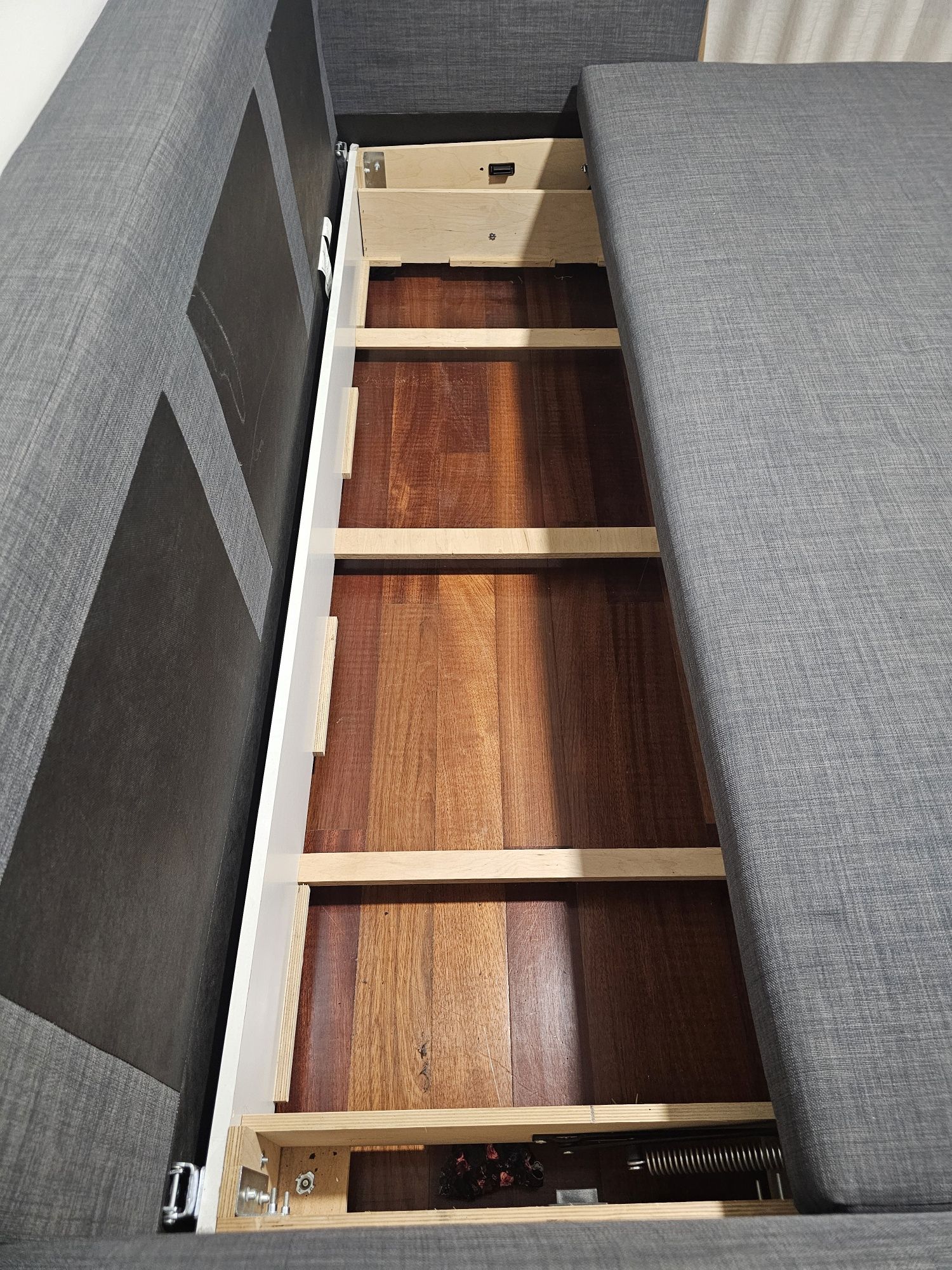 Sofá-cama de 3 lugares, Skiftebo cinz esc