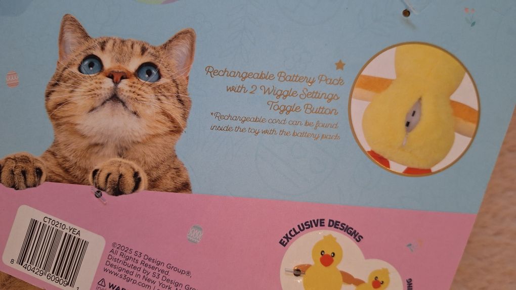 Interaktywna zabawka dla kota ład.USB z USA - EASTER CHICK CAT TOY