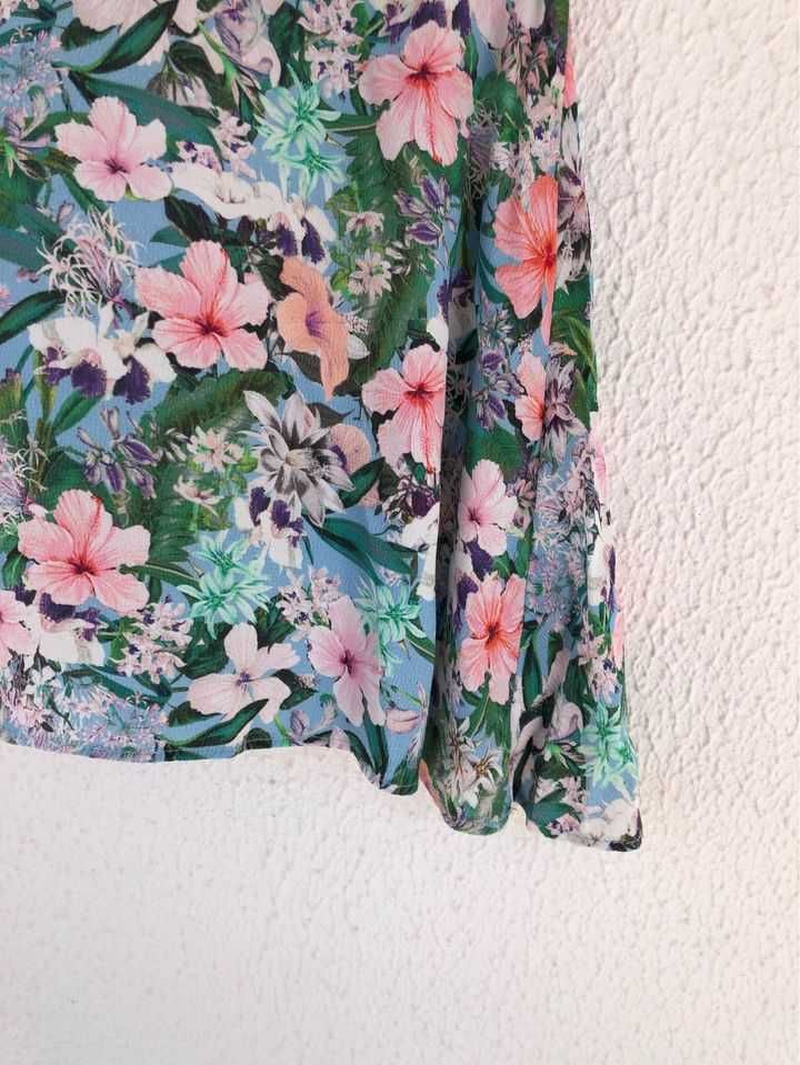 Blusa sem alças florida Zara M