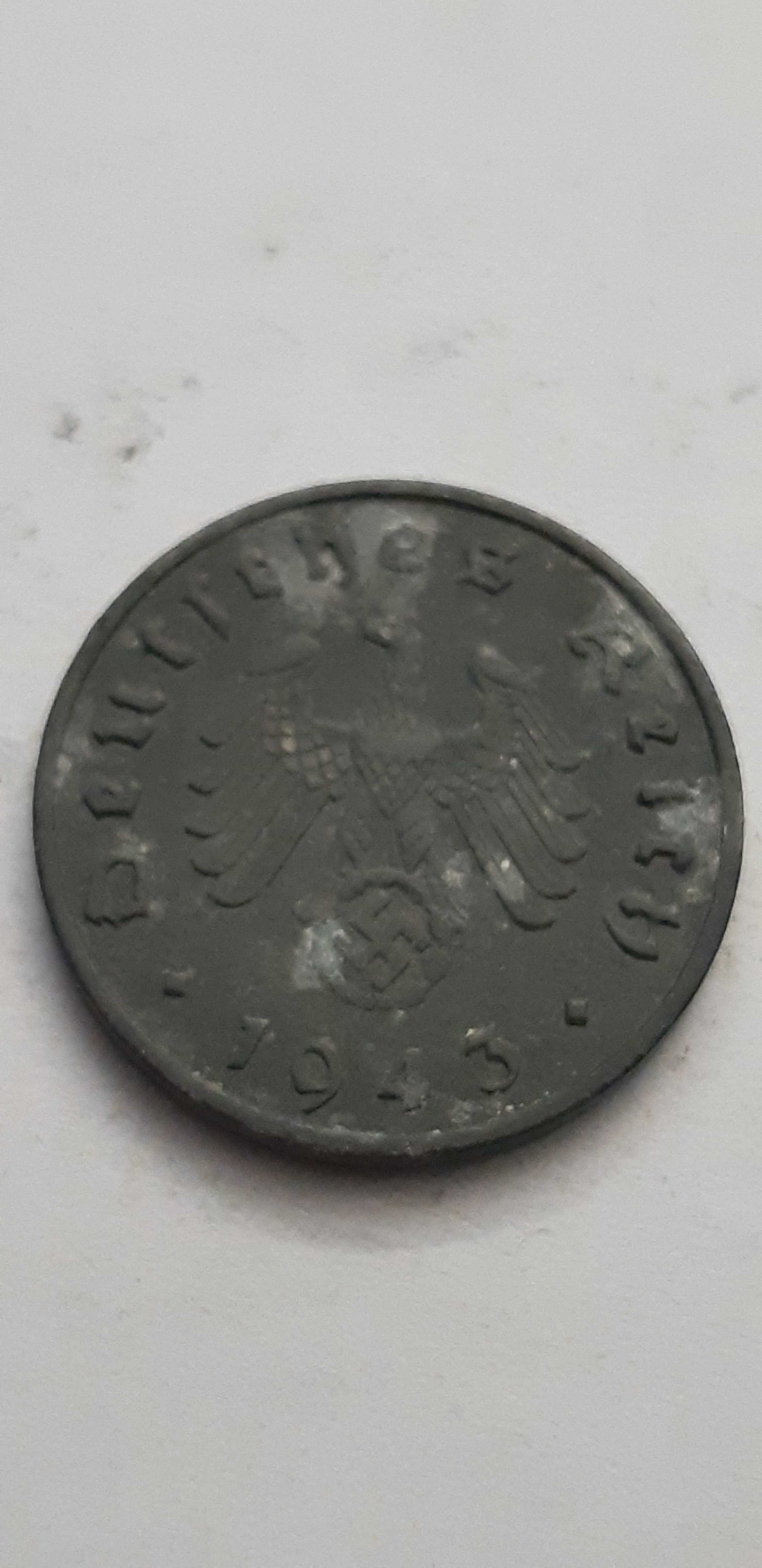 Niemcy III Rzesza 10 fenigów, pfennig 1943 rok mennica F