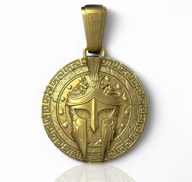 Złota zawieszka 14k 585 Spartan Afirmacje Alfa cpn028y 40mm Warszawa