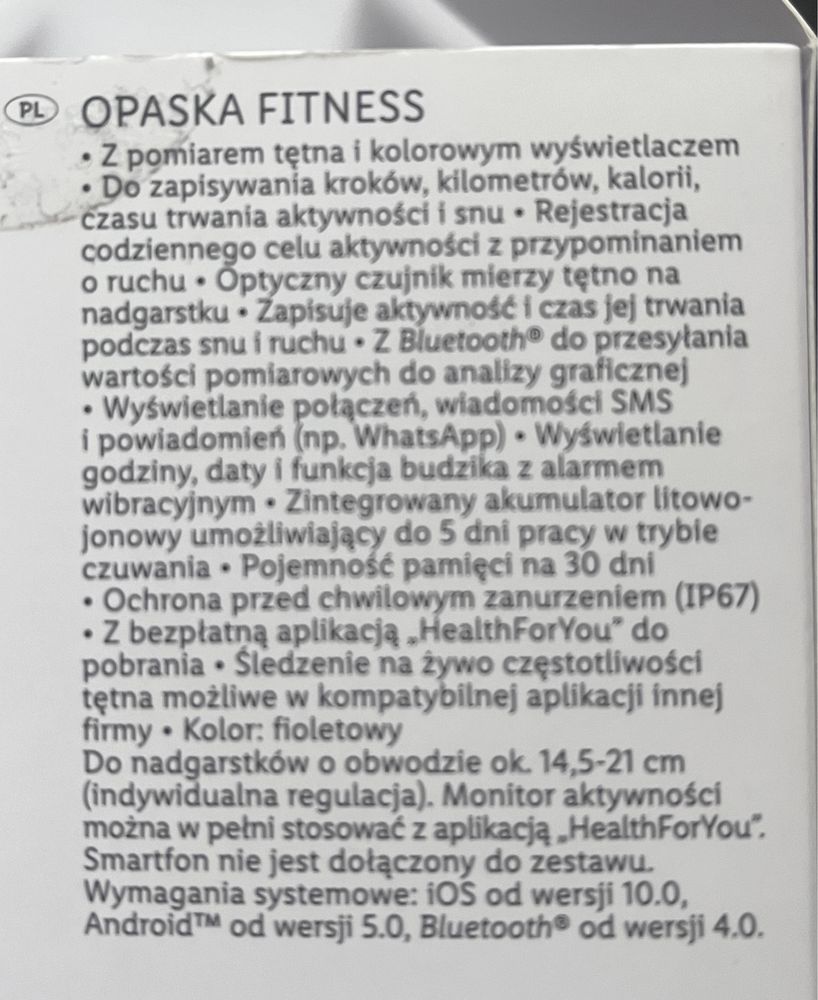 Zegarek opaska fitness silvercrest