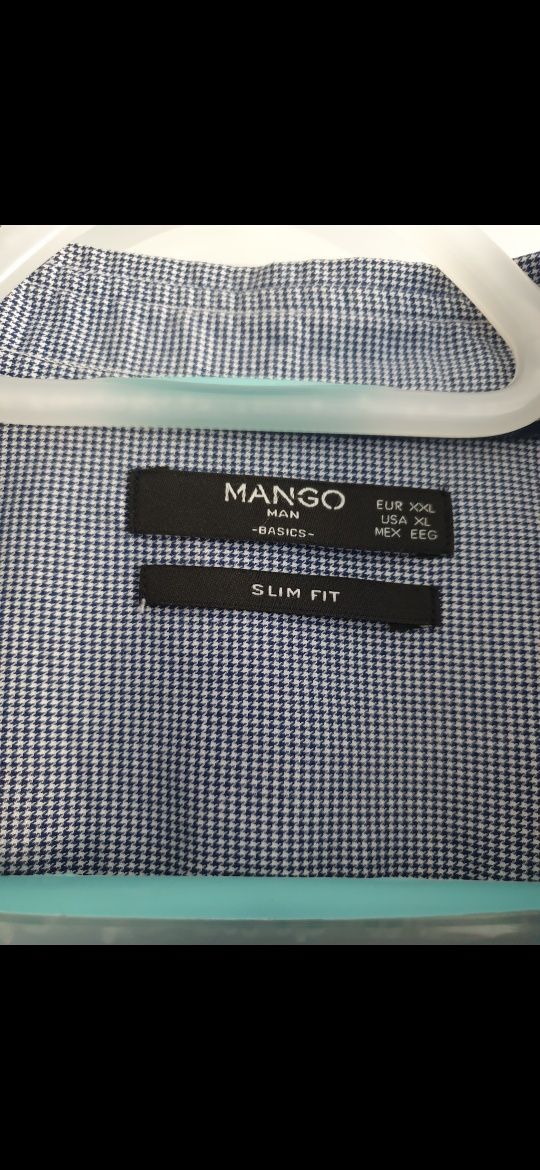 Koszula Mango w drobną pepitkę slim fit XXL