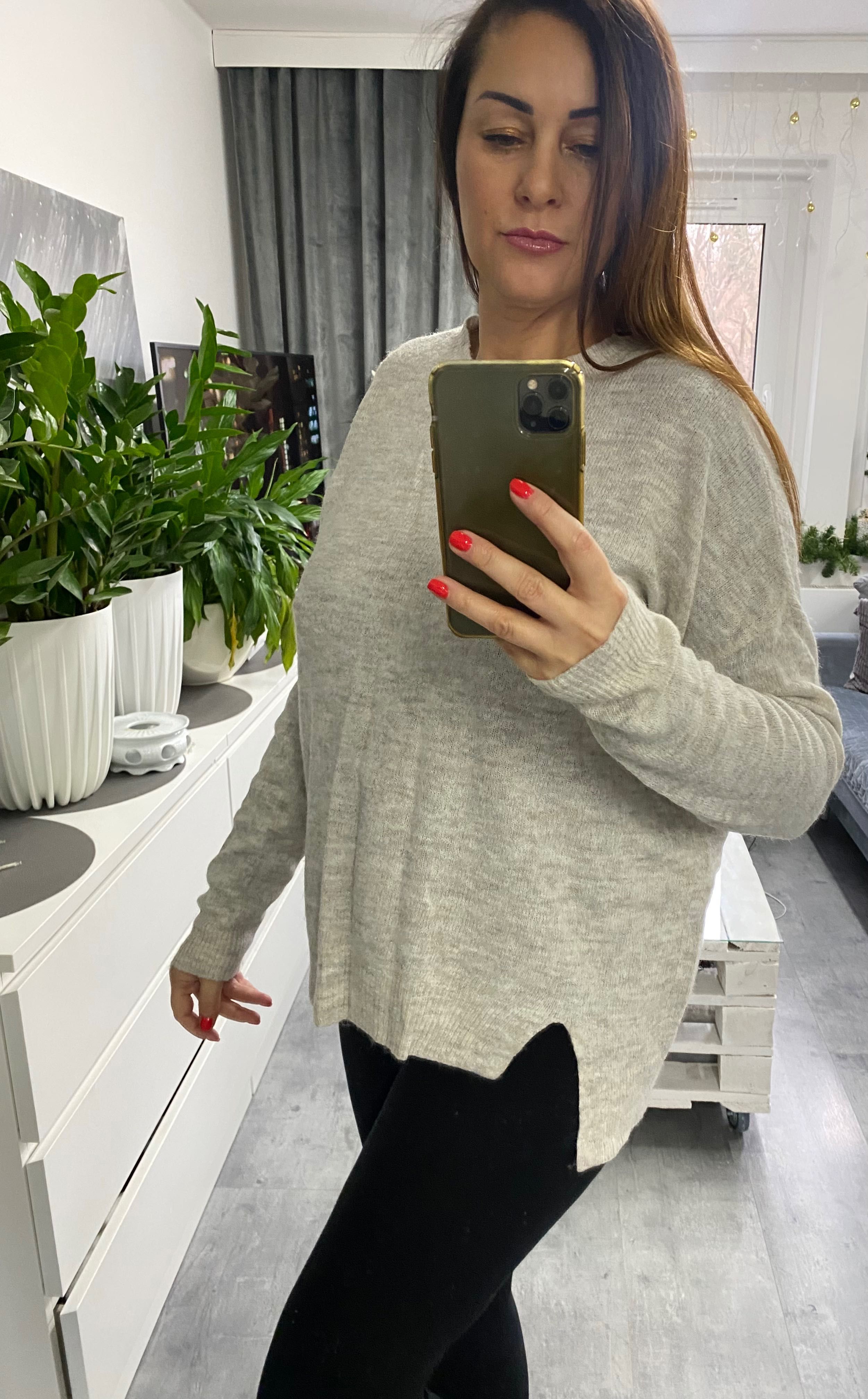 Kremowy beżowy melanż sweterek new look S do L