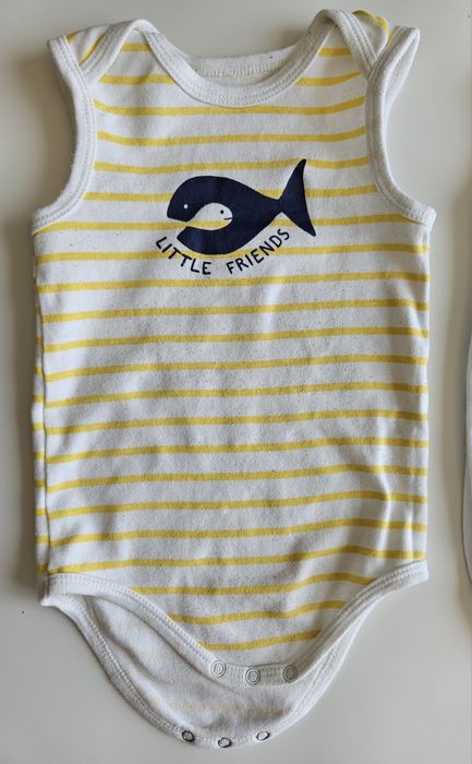 Komplet, zestaw niemowlęcy; 3 x body; 74; boały, niebieski