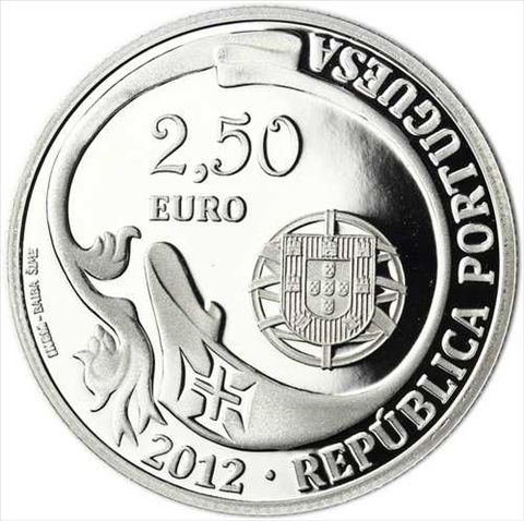 Moeda 2 5€ Portugal Navio Escola Sagres 2012 prata Proof