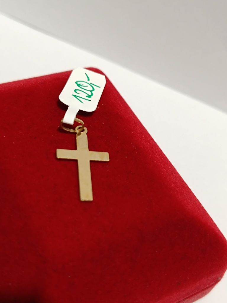 Złoty wisiorek krzyżyk frezowany, złoto próby 333