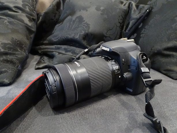 Maquina fotografica canon EOS 500D com objetiva 55- 250mm