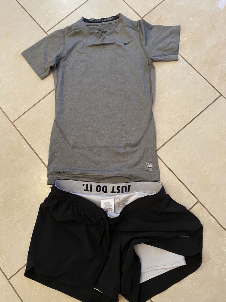 Nike Dri- Fit zestaw, komplet na siłownię r. XL  Legginsy + koszulka +