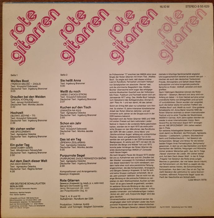 Plyta vinylowa  rte gitarren - Czerwone Gitary