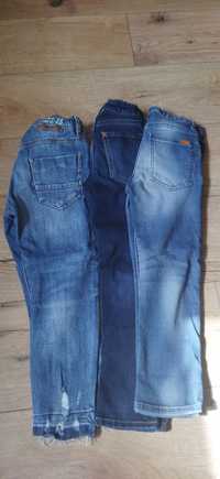 Trzy pary jeansów chłopięcych typu rurki rozmiar 116