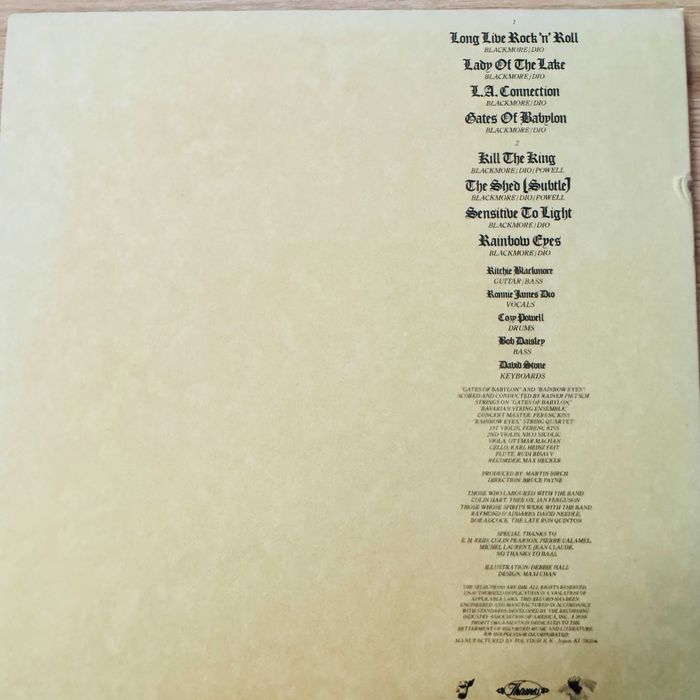 Rainbow Long Live Rock n Roll EX++/EX++ Japan Obi LP 1978 Polydor