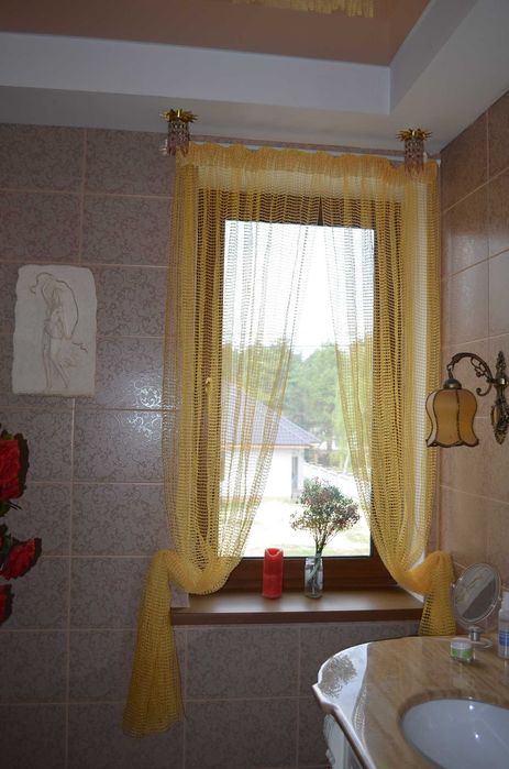 Тюль желтая сетка 120*242 см и  130*242