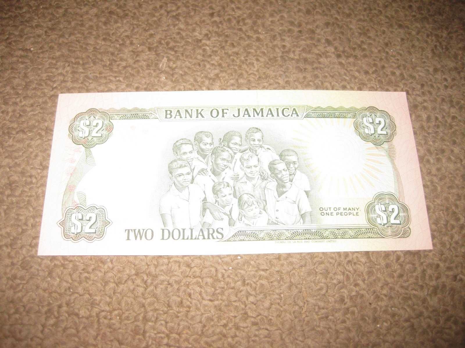 Nota da Jamaica "2 Dollars" UNC