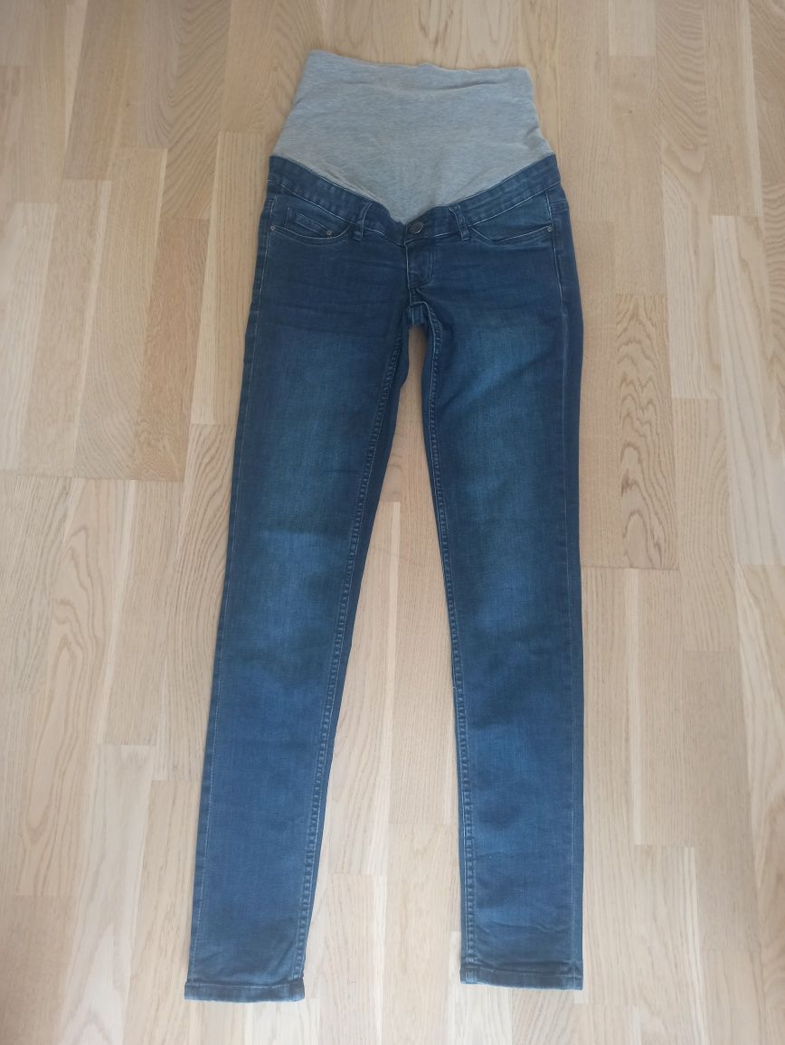Spodnie ciążowe esmara 34 36 jak nowe z pasem lidl jeansy rurki