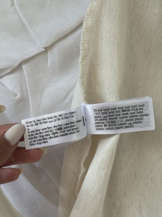 Мини платье bershka на одно плечё лён вискоза эластичное