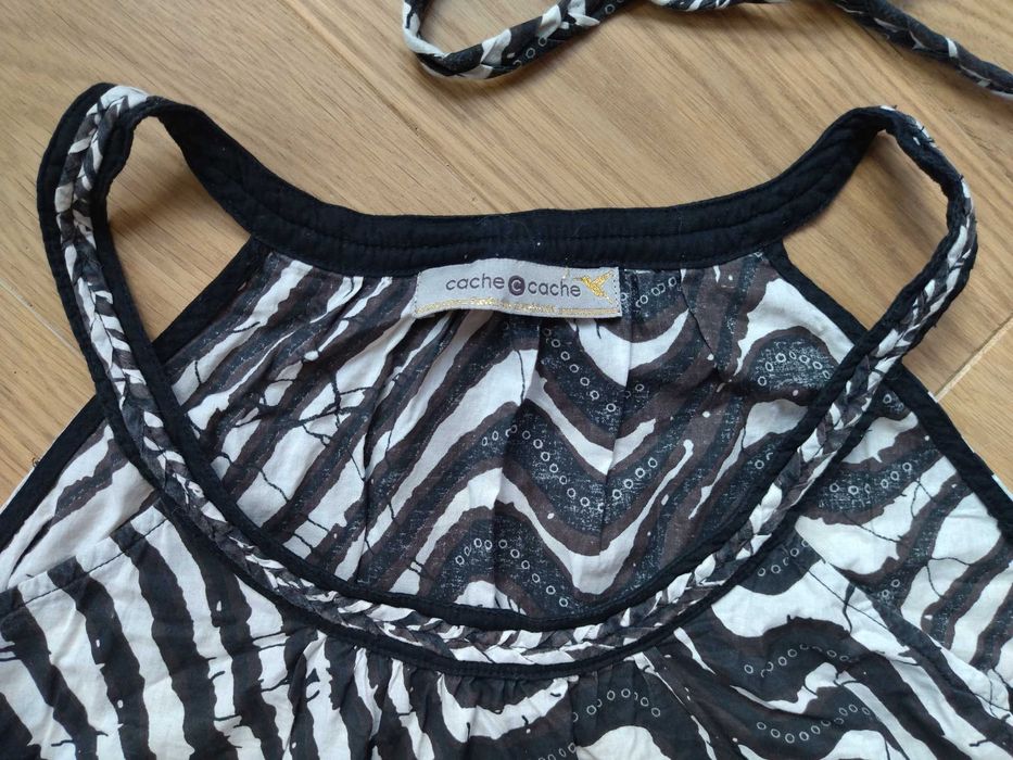 Top typu halter, ala zebra, z paskiem, L, Cache cache