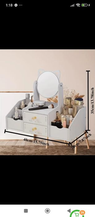 Mini toaletka do makijażu z lusterkiem