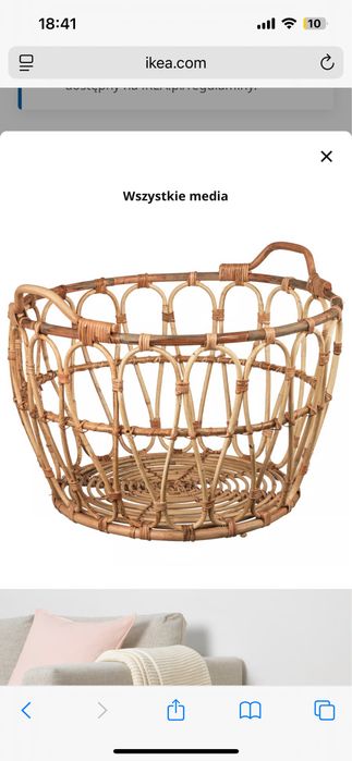 Kosz rattanowy rattan ikea SNIDAD