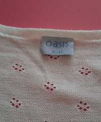 Sukienka Oasis biała piękne wzory, rękawek, R:42
