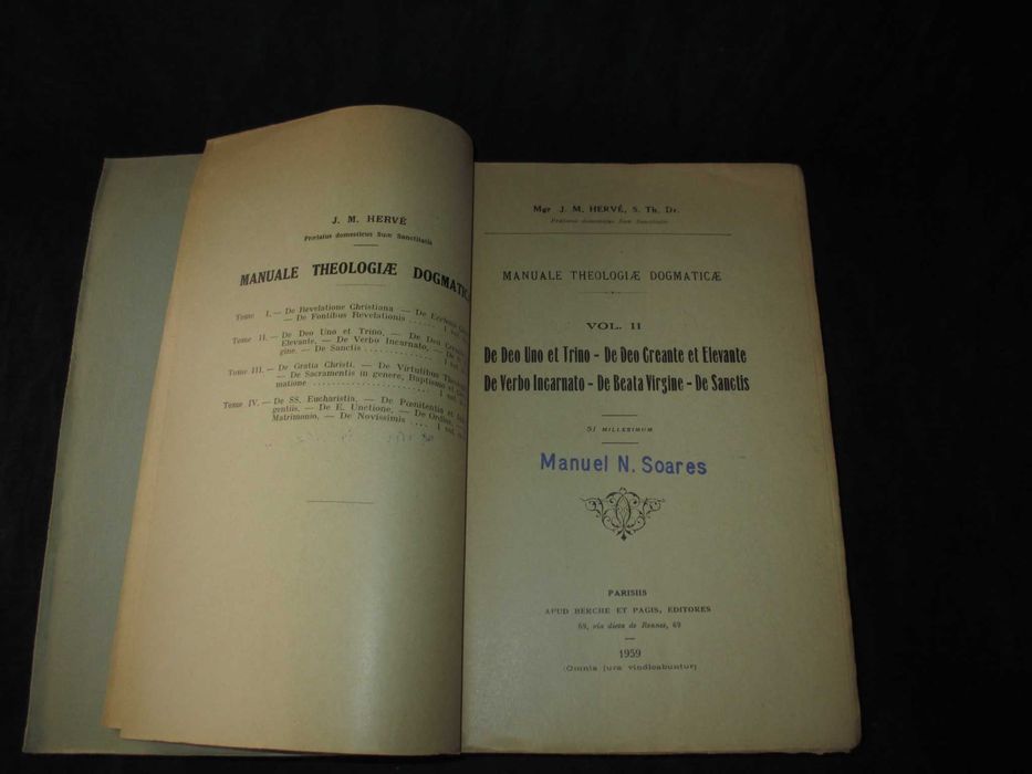 Livros Manuale Theologicae Domaticae 1959