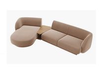 Sofa narożna Miley ze stolikiem 3-os. cappuccino 303x178x70 Micadoni