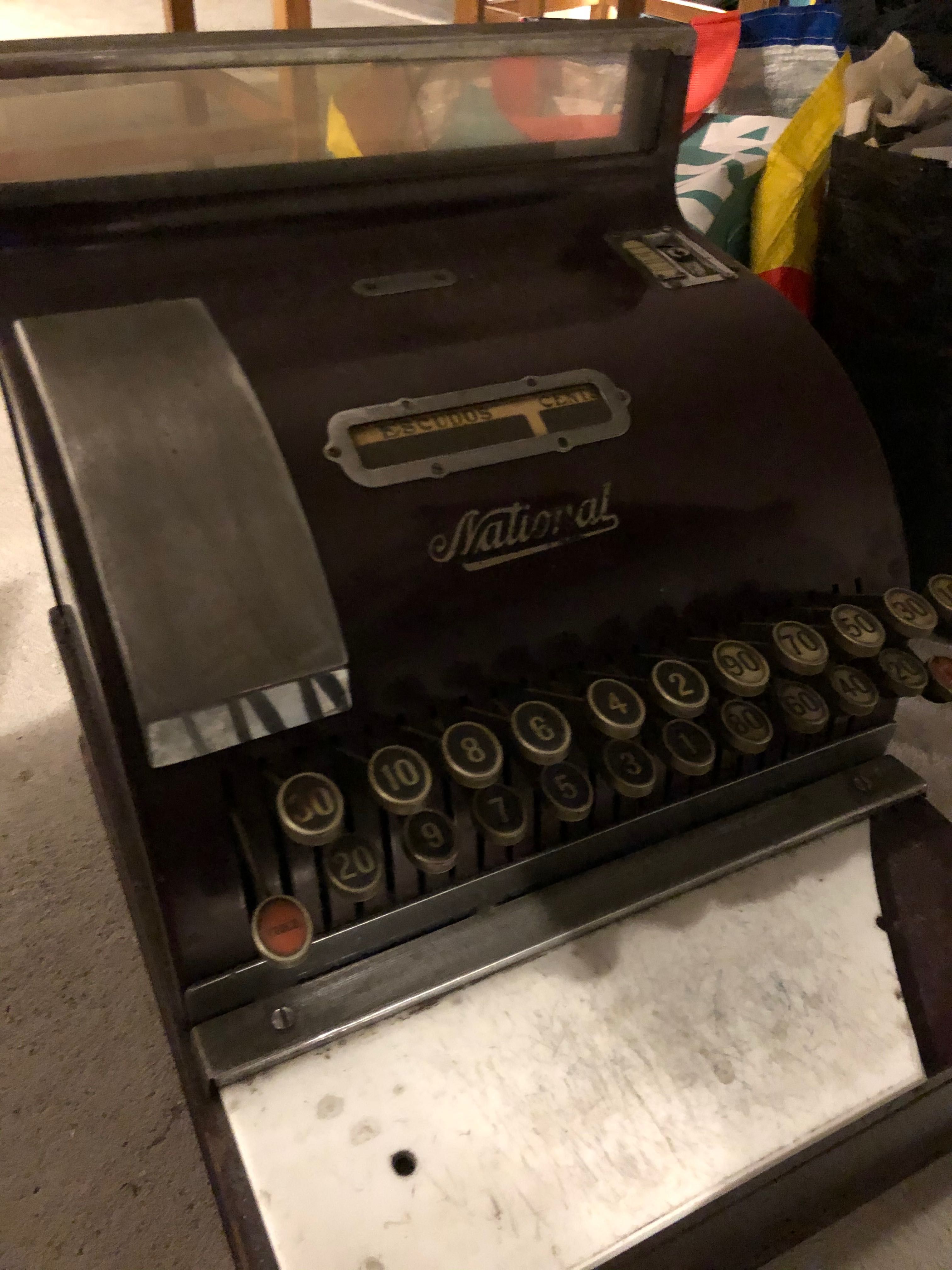 Antiga máquina de registo