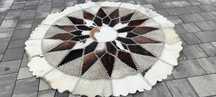 Patchwork dywan skóra bydlęca krowa okrągły 160 cm skóra z krowy