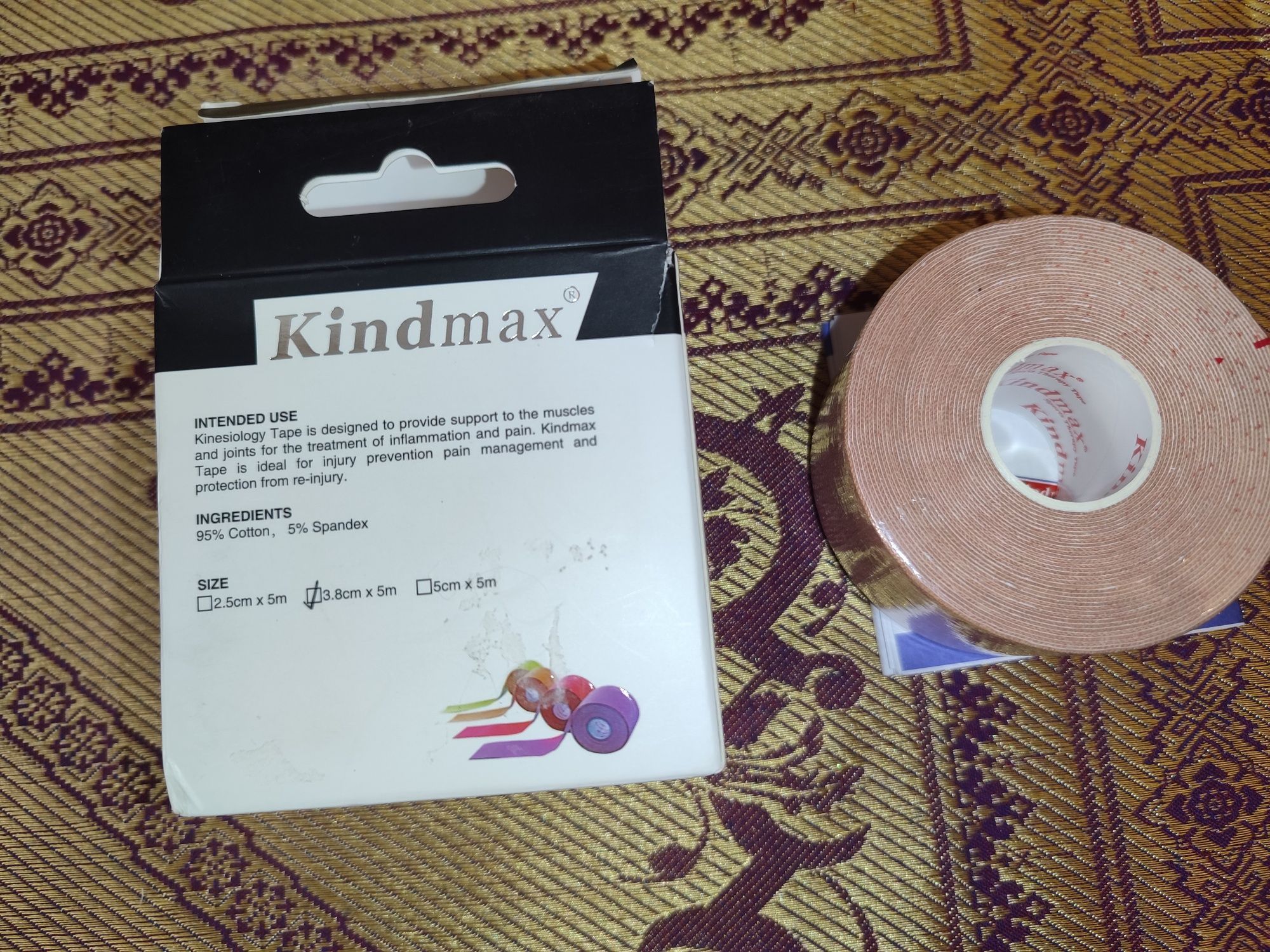 Kindmax кинезиотейп для лица и тела телесный бежевый