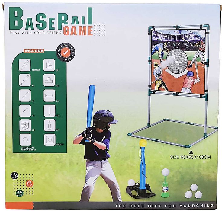 Zestaw gier ZG 2in1 baseball z wyrzutnią i matą do łapania piłek 3+