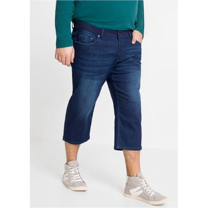 Bonprix Jeans spodnie bermudy granatowe bawełniane 48