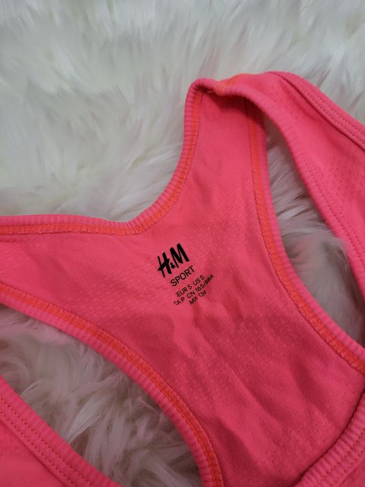 Bluzka sportowa H&M rozmiar S różowy neon