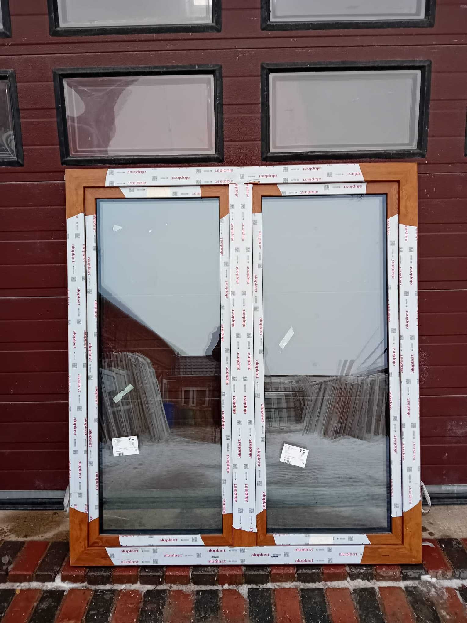 Nowe okna energooszczędne złoty dąb aluplast 143x163 trzyszybowe DOWÓZ