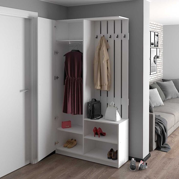 Шафа Білий 1100 "Тоні". Передпокій у коридор.Меблі для дому.