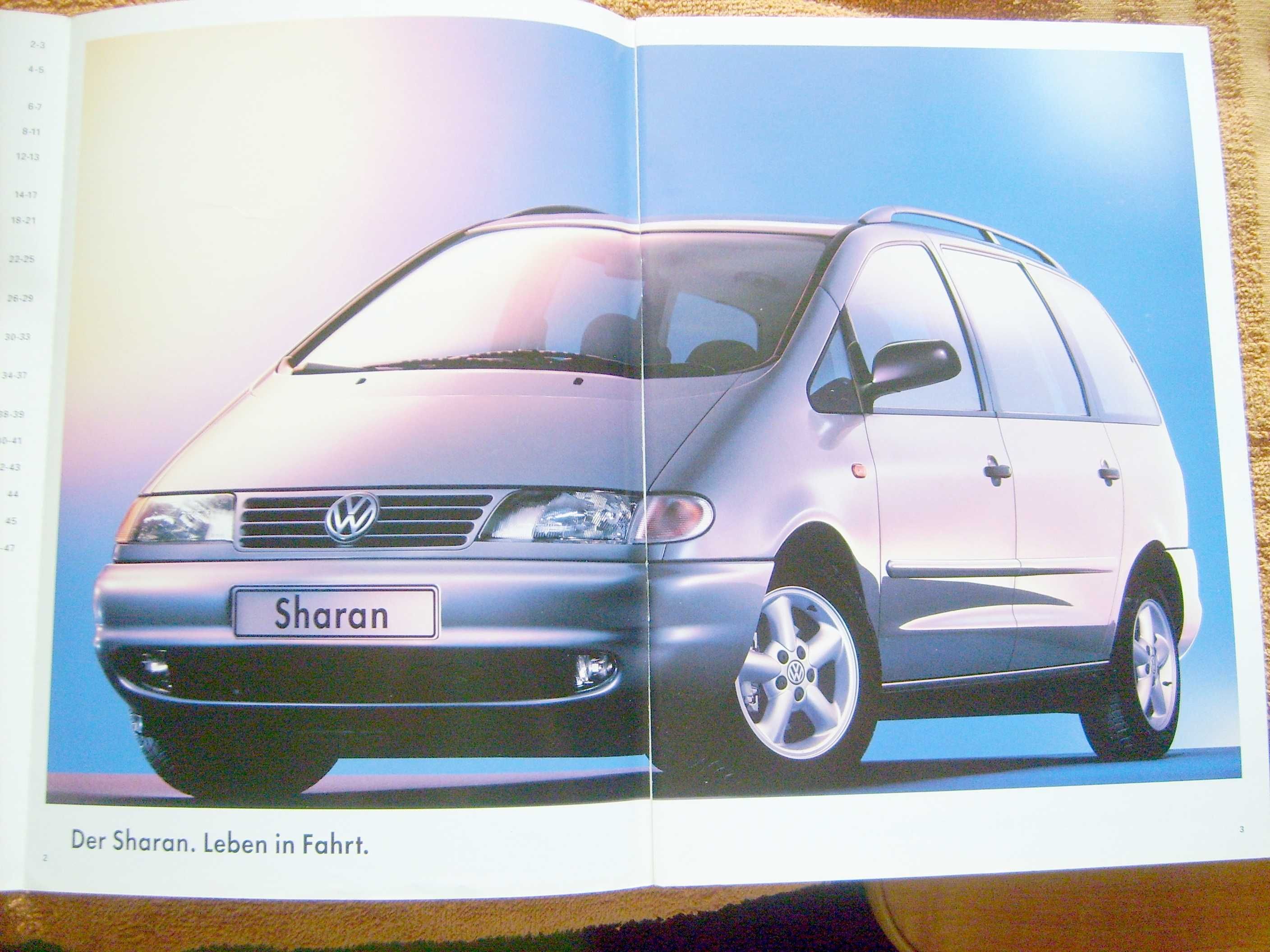 VW Volkswagen Sharan 1998 / obszerny prospekt 60 stron, stan BDB