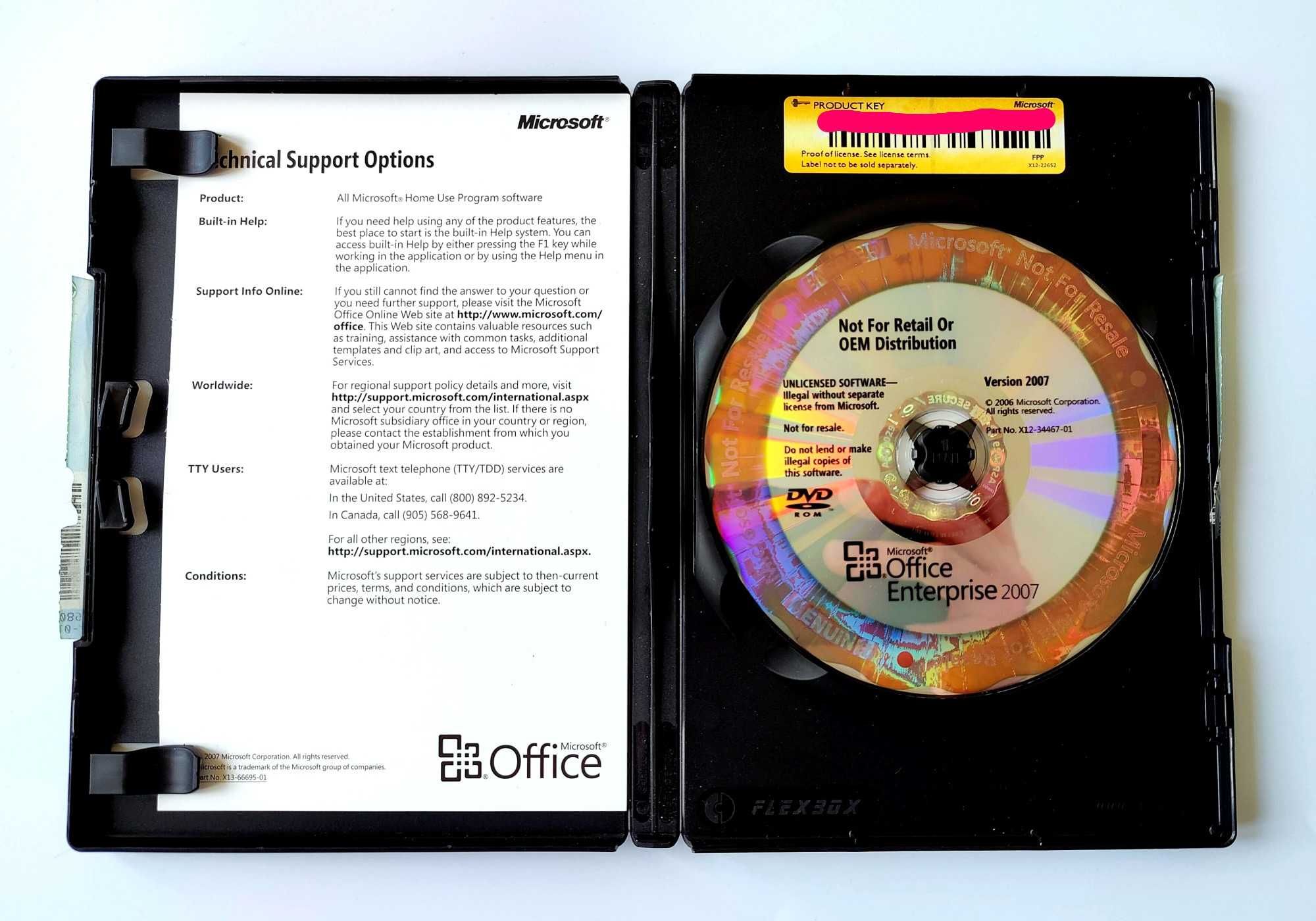 Microsoft Office Enterprise 2007 ENG. 1 komputer wieczysta licencja.