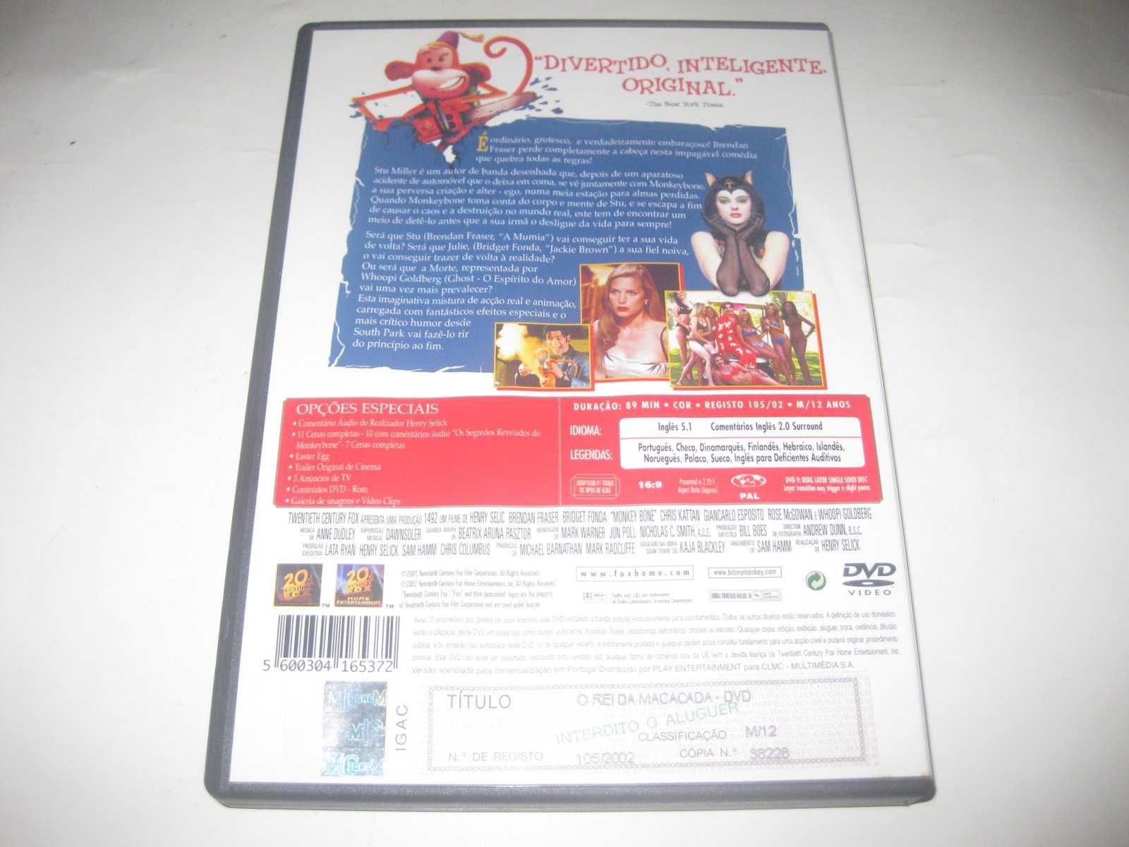 DVD "Monkeybone - O Rei da Macacada" com Brendan Fraser