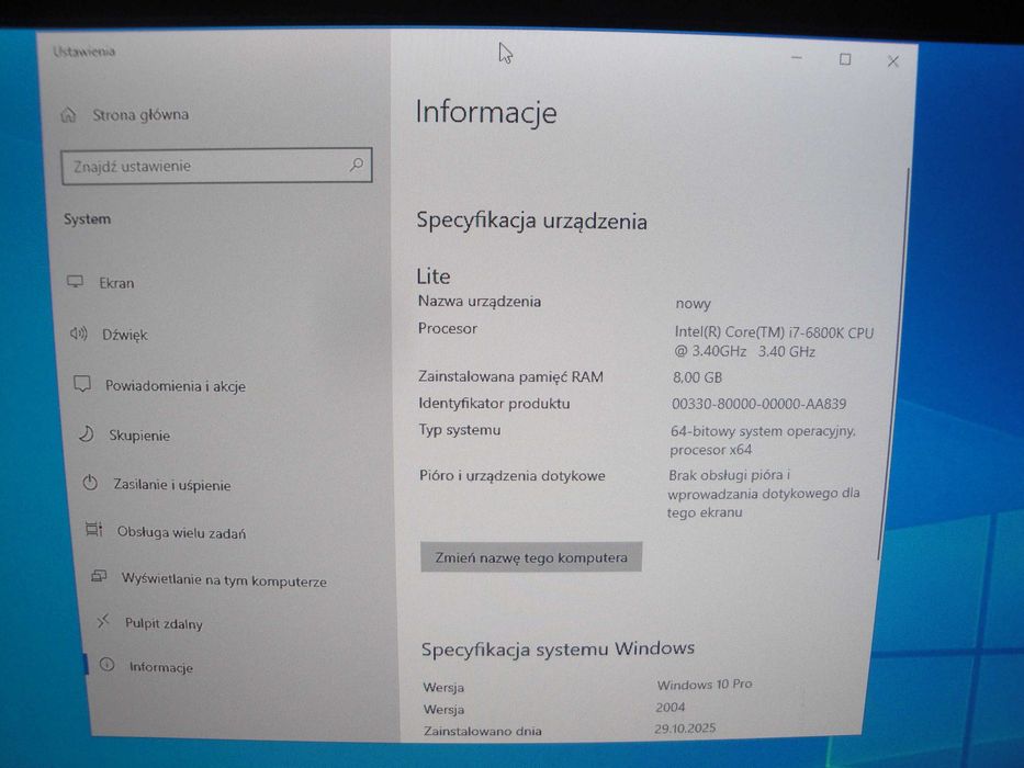 Płyta główna Asus X99-E 8xDDR4 + procesor i7-6800K Socket 2011-v3