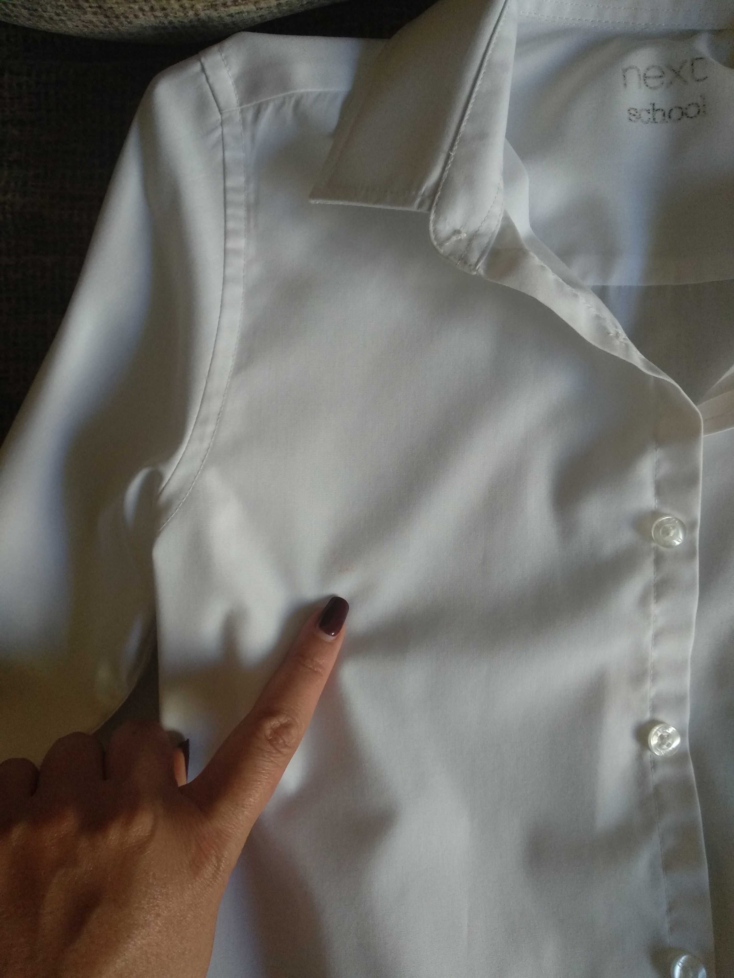 Рубашка белая школьная, с длинным рукавом, фирма Next