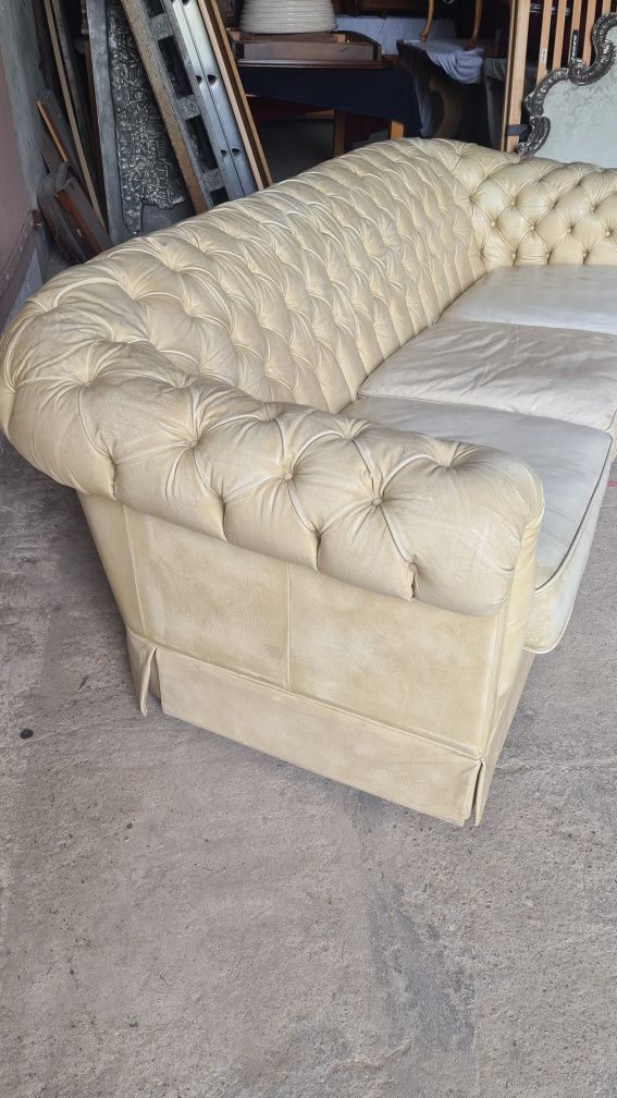 Sofa Kanapa Skórzana Chesterfield Skóra