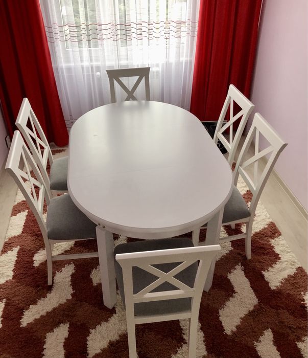 Zestaw- stół rozkładany + 6 krzeseł BRW